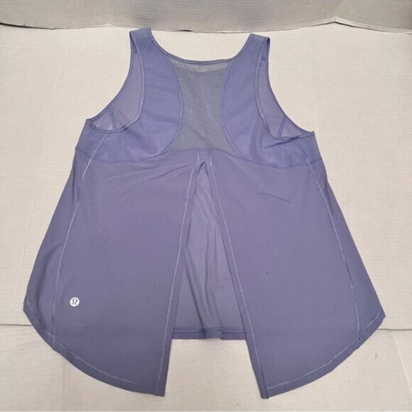 Lululemon  *  Sculpt Tank Tie Back Hydrangea Blue EUC Mesh - Picture 10 of 12